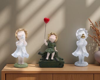 Banksy Deep Sea Girl Statue - Urban Street Art Resin Figurine