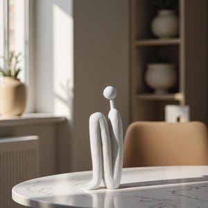 Minimalist Abstract Resin Sculpture: Modern Home & Office Decor