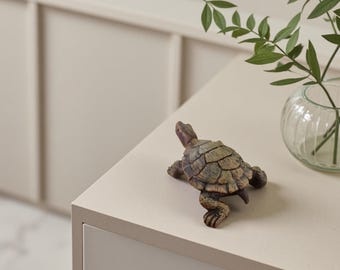 Schildpadharsbeeldje |  Verjaardagscadeau voor gazon, achtertuin of woondecoratie