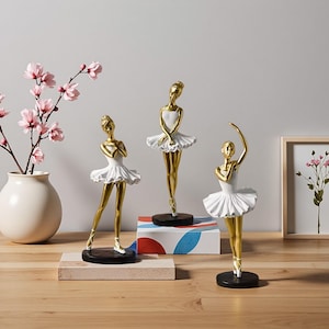 Elegante Ballett-Tänzer Statue | Harz Ballerina Figur für Regal Dekor | Tanz Skulptur Geschenk für Mädchen und Tanzliebhaber