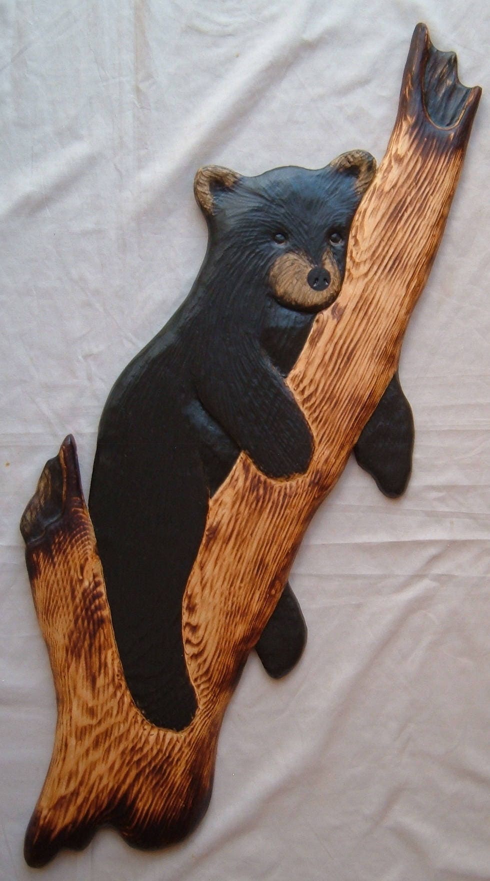 Lazy Baby BLACK BEAR CUB, Wood Carving, Chainsaw Carving Lazy Baby BLACK BEAR CUB, Wood Carving, Chainsaw Carving