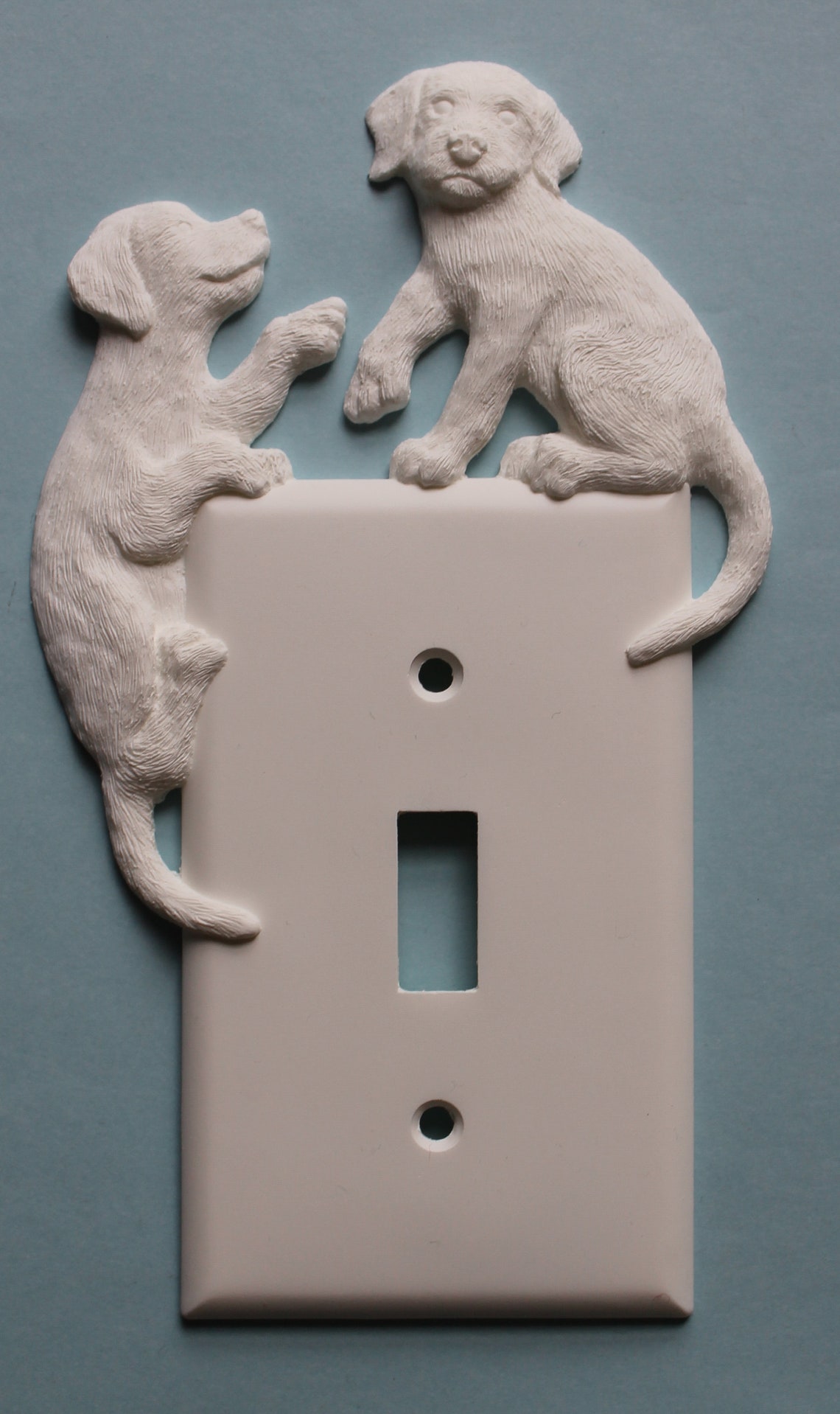 Puppy Decor Dog Light Switch Plate Outlet Cover White Home Etsy