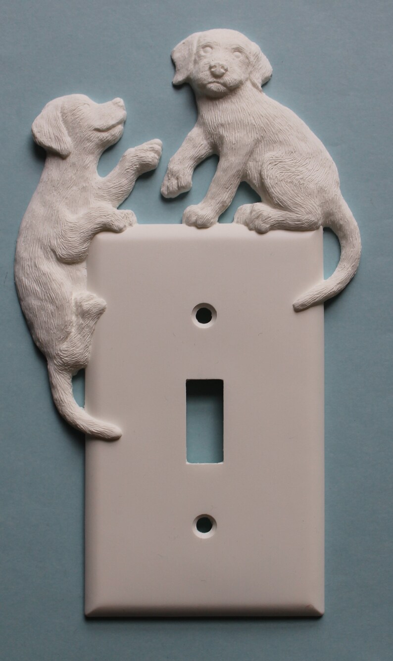Puppy Decor Dog Light Switch Plate Outlet Cover White Home - Etsy