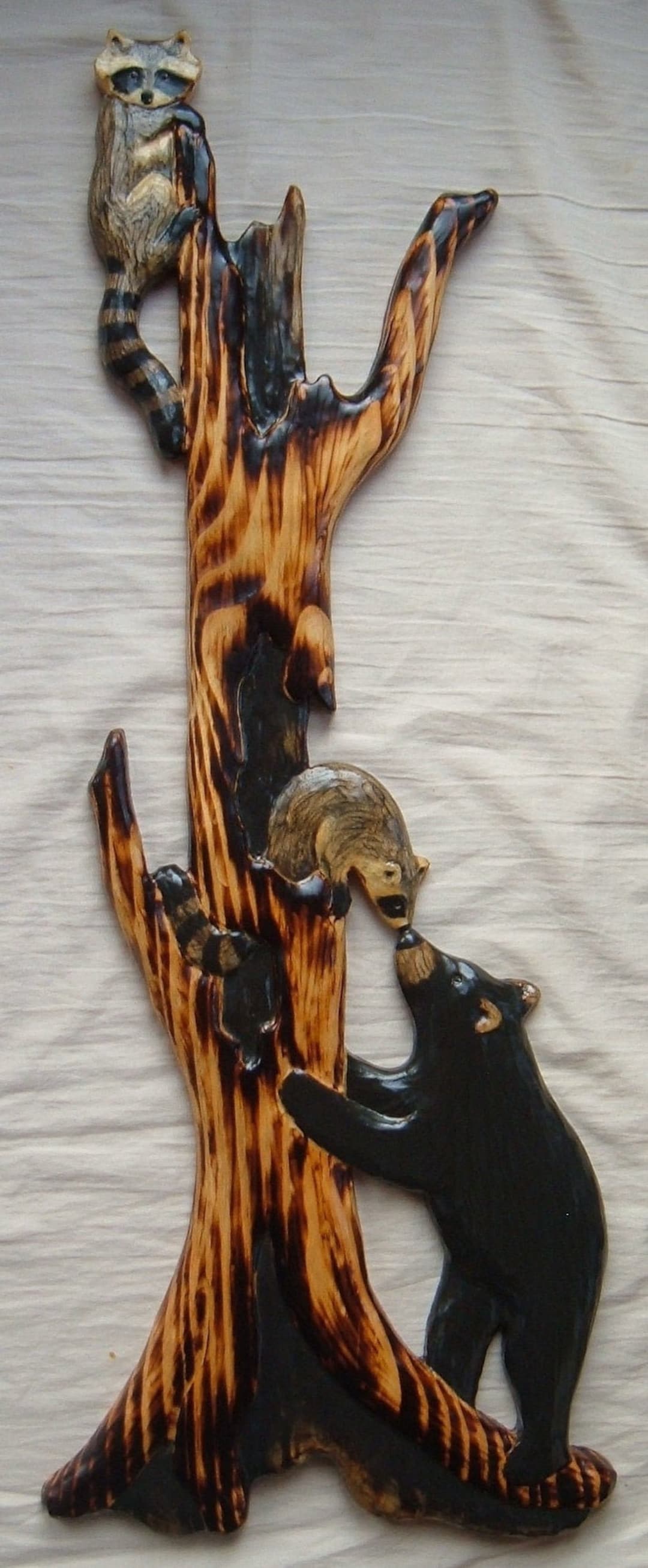 Bear Decor Wood Carving Chainsaw Carving Wall Art Log Cabin Decor Bear ...