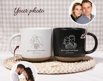 Customized couple portrait mugs, engraved mugs, couple gifts, anniversary gifts for him, Valentine's Day gifts