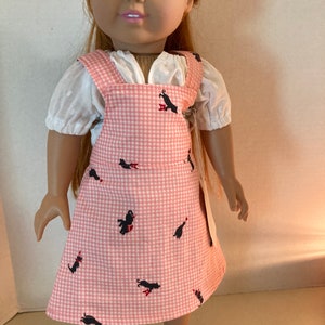 Circus Print Jumper and White Top for 18 inch dolls.