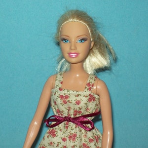 Sundress Red Floral Print for Barbie, Ready to Ship