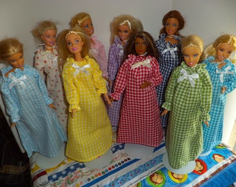 Nightgown, Peasant Style, Fits 11 1/2 dolls,  Fits Curvy, Tall & Petite Dolls