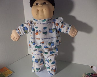 Knit Pajamas with Feet for 16 or 18 inch Baby Dolls, Cabbage Patch, Ready to Ship