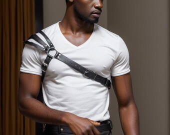Men Shoulder Harness, Spartacus Leather Harness, Shoulder Straps Harness,  Man Chest harness