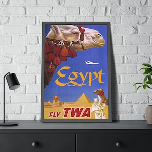 Egypt Fly TWA Trans World Airlines Vintage Travel Poster Print Unframed Reproduction