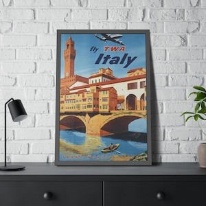 Fly TWA Italy Trans World Airlines Vintage Travel Poster Print Unframed Reproduction