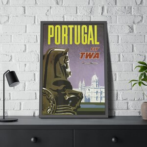 Portugal Fly TWA Trans World Airlines Vintage Travel Poster Print Unframed Reproduction
