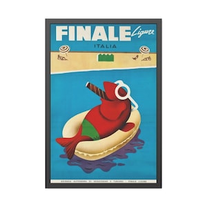Finale Ligure Italy Vintage Travel Poster, Finale Ligure Seaside Print, Italian Riviera Retro Art | Extra Large Wall Art