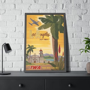 Los Angeles Fly TWA Trans World Airlines Vintage Travel Poster Print Unframed Reproduction