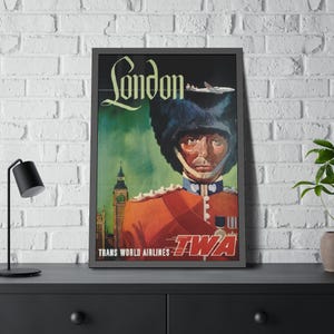 London Fly TWA Trans World Airlines Vintage Travel Poster Print Unframed Reproduction