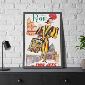 Rome Fly TWA Jets Trans World Airlines Vintage Travel Poster Print Unframed Reproduction