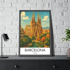 Barcelona Spain Travel Poster Print Barcelona Wall Art Barcelona Home Decor Barcelona Gift For Barcelona Lovers Spain Travel Art Unframed