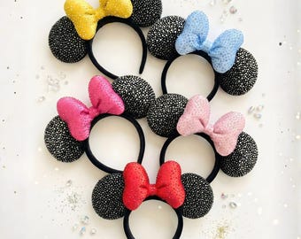 Rhinestone Minnie Ears park Ears Ombre Glass Rhinestones