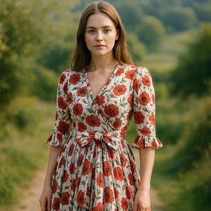 Instant Download Vintage-Inspired Wrap Dress PDF Sewing Pattern | Beginner-Friendly Digital Product | UK 6–22 sizes | 8-22, 6-16 US letters