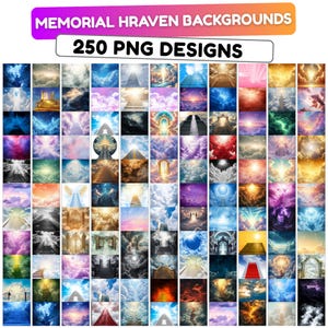 Paquete de 250 fondos PNG conmemorativos del cielo, fondos conmemorativos, fondos para expresar amor y memoria, escaleras y portal del cielo, descanso en paz.