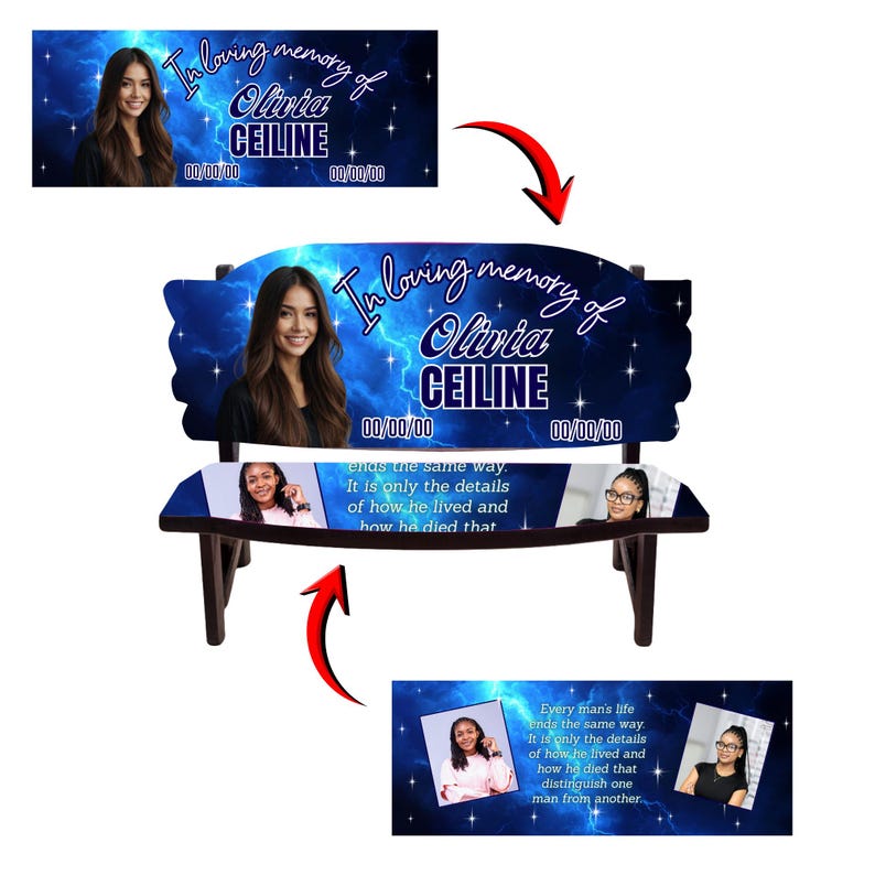 10 in Loving Memory Bench Canva Editable Templates, in Loving Memory ...