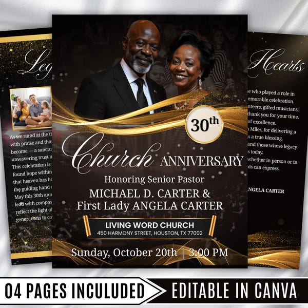 50th Wedding Anniversary Program Template - Etsy