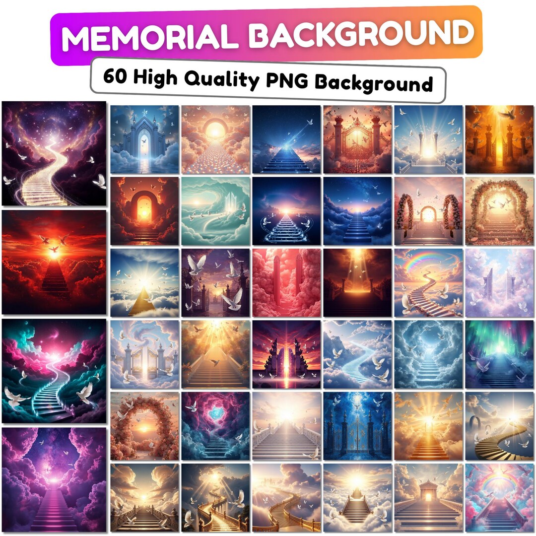 60 Memorial Heaven Backgrounds Png Bundle, Memorial Backgrounds, in ...