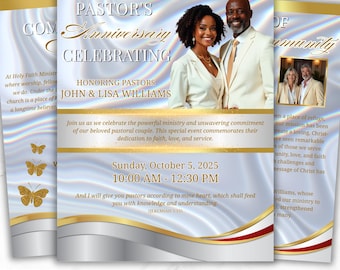 Church Anniversary Program Template, Editable Bifold 8.5x11” Design, Church Appreciation Program, Anniversary & Faith Celebration