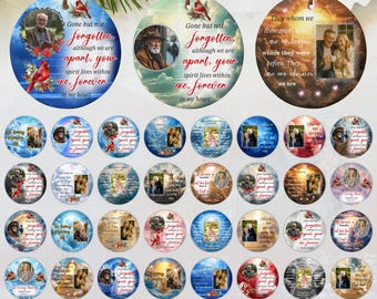100 In Loving Memory Christmas Ornament Editable Template, Round Christmas in Heaven, Memorial Ornaments Template, Funeral & Celebration