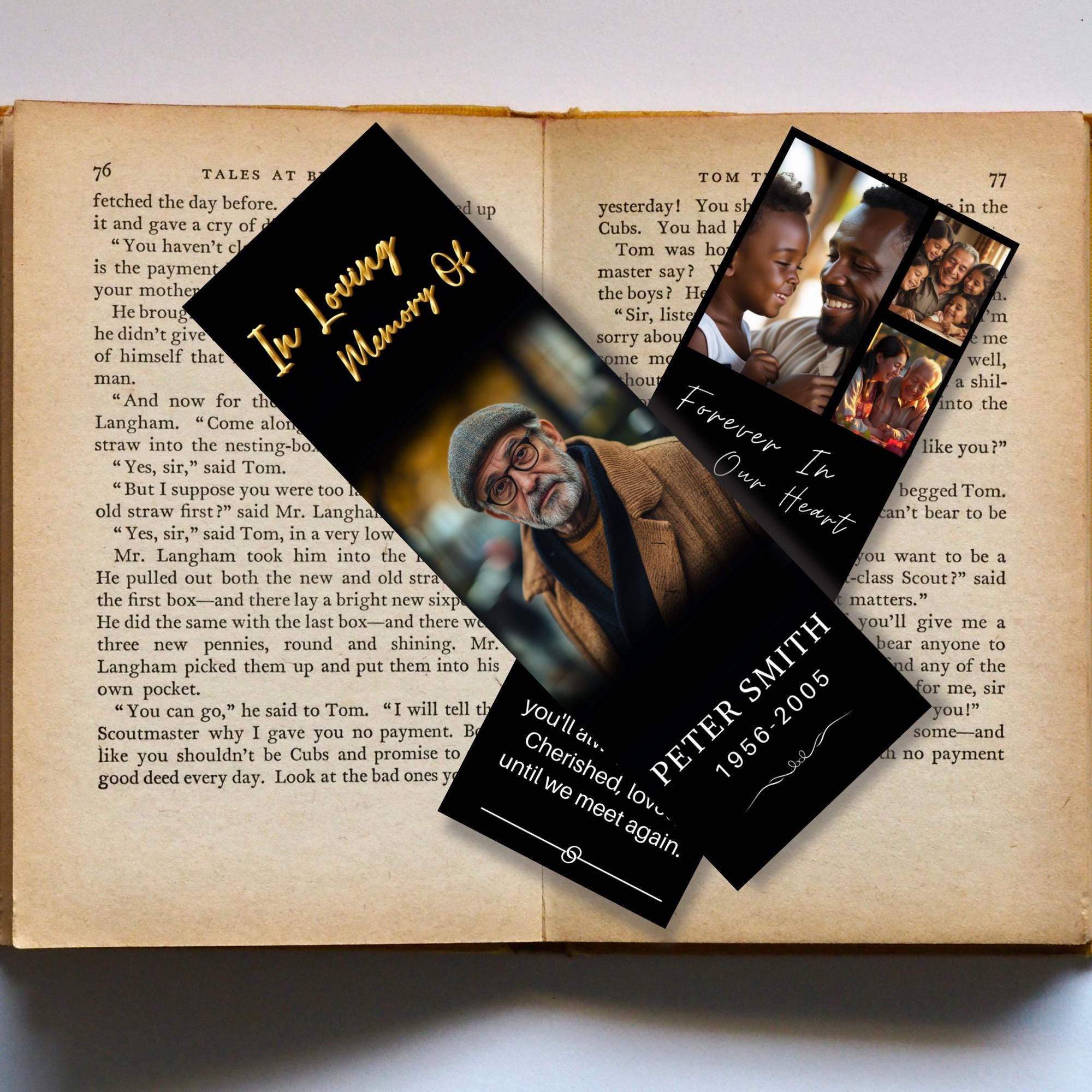 Memory Bookmarks In Loving Memory Bookmark Canva Editable Template, Memorial Bookmark ...