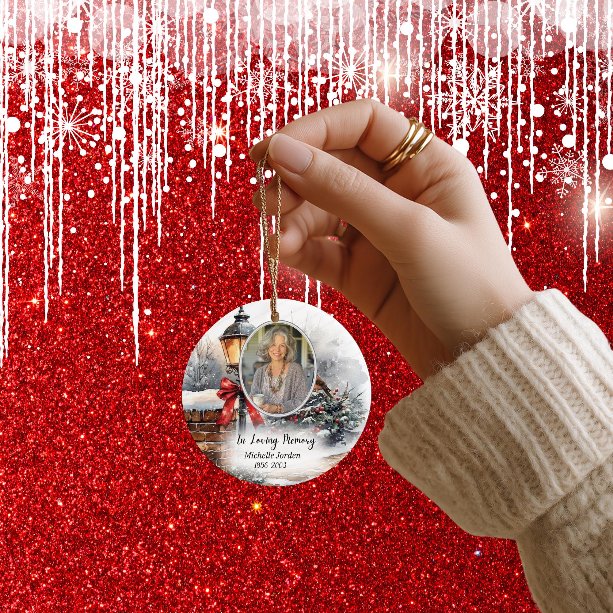 30 in Loving Memory Christmas Ornament Editable Template, Round ...