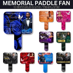11 Memorial Paddle Fan Editable Template, In Loving Memory Fan, Celebration of Life Paddle Fan, In Loving Memory Handheld Tribute