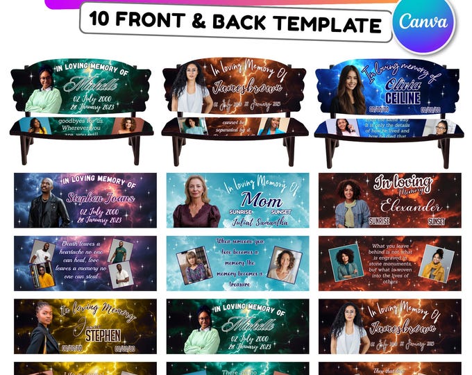 Memorial Bench Template Sublimation - Etsy