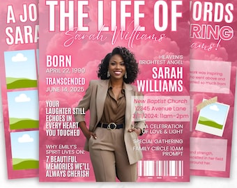 12 Page Memorial Essence Magazine Template, Celebration of Life Program & Keepsake, Obituary Celebration Of Life Program, Digital Download