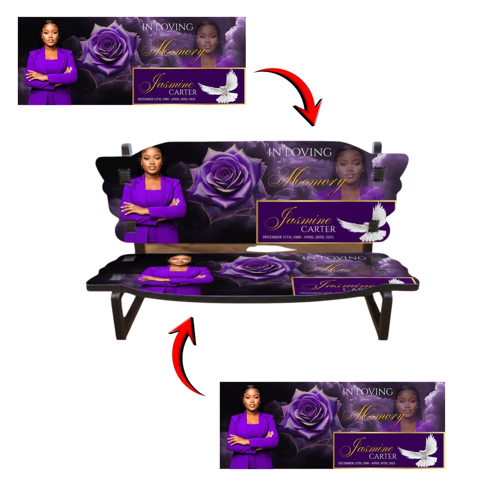 25 in Loving Memory Bench Canva Editable Templates, in Loving Memory ...
