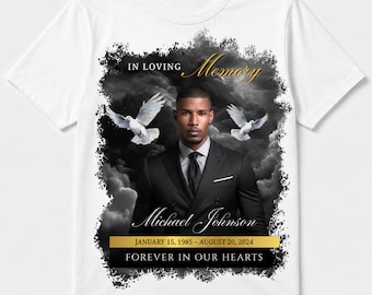 Black In Loving Memory T Shirt Canva Editable Template, Editable Canva Memorial Template, Memorial Canva Template, Rest In Peace Tribute