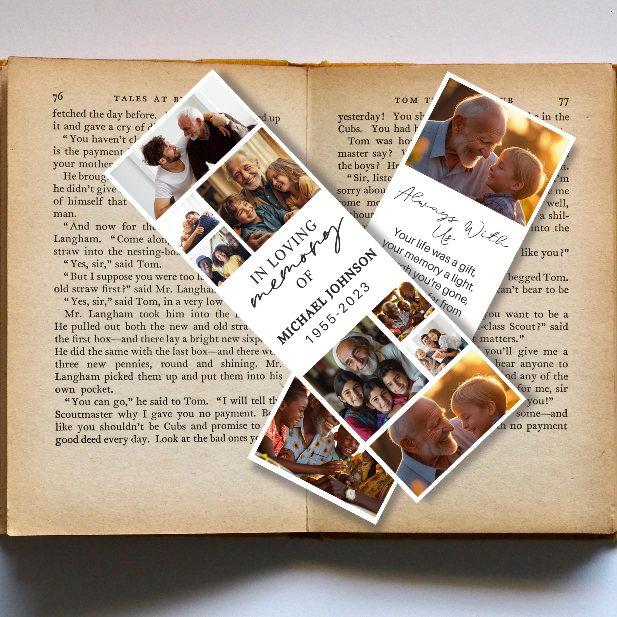 Memory Bookmarks In Loving Memory Bookmark Canva Editable Template, Memorial Bookmark ...