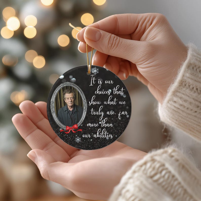 30 in Loving Memory Christmas Ornament Editable Template, Round ...