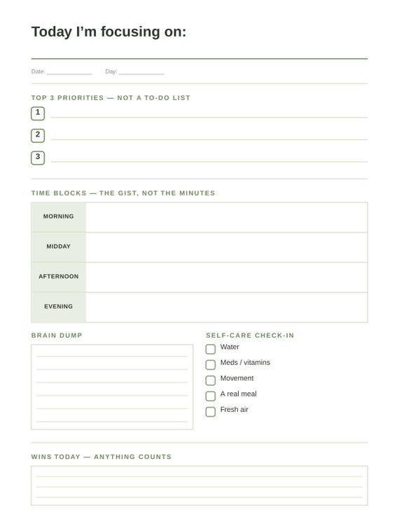 ADHD Planner Bundle Printable | Daily + Weekly + Habit Tracker PDF Set | Undated, Instant Download