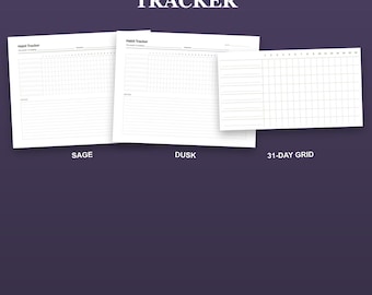 Strumento di monitoraggio delle abitudini per persone con ADHD, stampabile / PDF mensile senza data / Crea qualsiasi abitudine (download digitale)