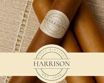 Custom Birthday Cigar Band | Personalized Cigar Label With Name and Birth Year | Classic Birthday Cigar Gift for Him
