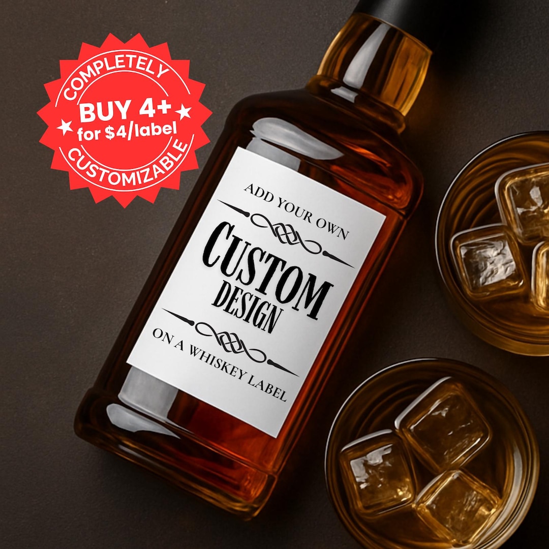 Booze Labels Custom Whiskey Bottle Labels | Personalized Bottle Labels for ...