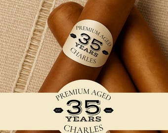 Custom Vintage Birthday Cigar Band | Personalized Cigar Label With Name, Birth Year & Age | Classic Birthday Cigar Gift for Him