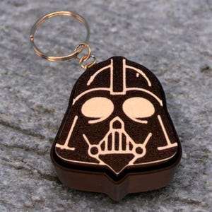 Dark Lord Helmet Keychain Clicker | Space Villain Fidget | 3D Printed Sensory | Sci-Fi Fan Gift