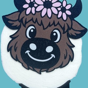 Porta carta igienica a forma di mucca delle Highlands – Decorazione rustica per il bagno in stile fattoria – Divertente espositore per carta igienica – Grazioso regalo da baita in stile western