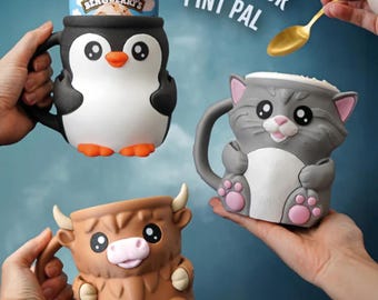 Animal Ice Cream Pint Holder | 3D Printed Freezer Buddy