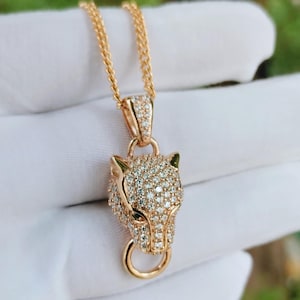 Sterling Silver Panther Head Necklace: Courage & Protection