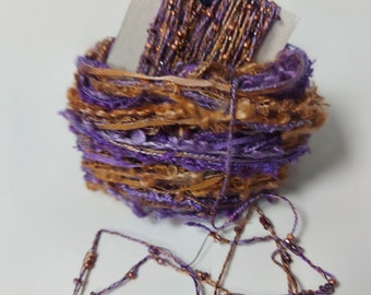 Silk hand dyed embroidery thread collection. Beaded thread Fibre art supply