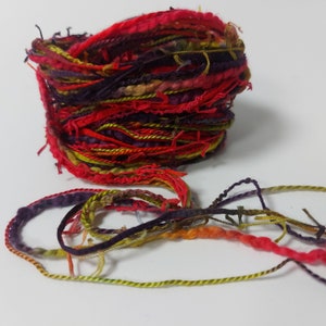 Red Mixed Hand dyed embroidery thread. Variegated cotton thread collection